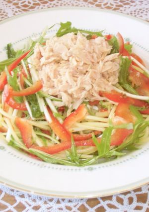 パプリカと水菜の冷製パスタ-レシピのメイン写真