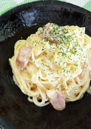 手抜き？時短？レンジで簡単カルボナーラ♪-レシピのメイン写真