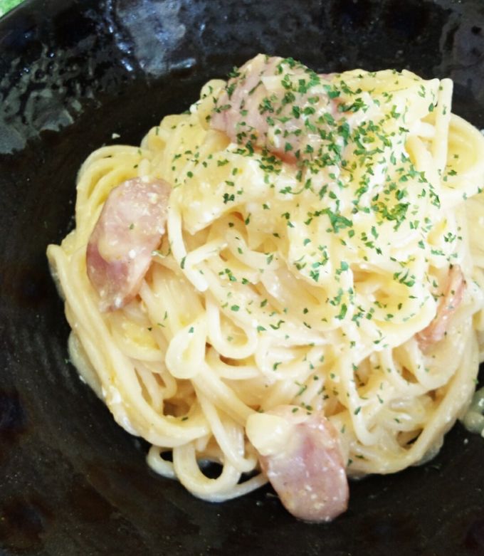 手抜き？時短？レンジで簡単カルボナーラ♪-レシピのメイン写真