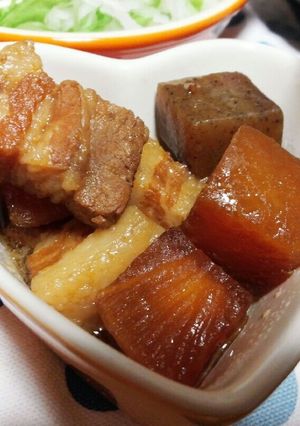 蒟蒻と大根の甘辛い煮豚-レシピのメイン写真