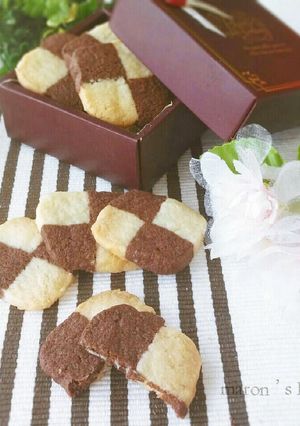 ビニール袋とサラダ油で♡市松ココアサブレ-レシピのメイン写真