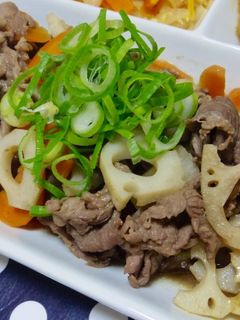 牛肉×れんこん♡簡単甘辛炒め-レシピのメイン写真
