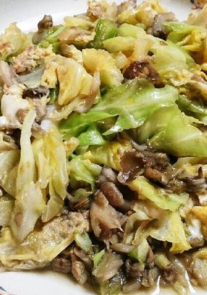 キャベツと舞茸とシーチキン炒め卵とじ-レシピのメイン写真
