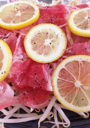 さっぱり豚肉レモン蒸し♪-レシピのメイン写真