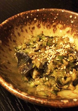 ふきのとうとナスの胡麻味噌和え-レシピのメイン写真