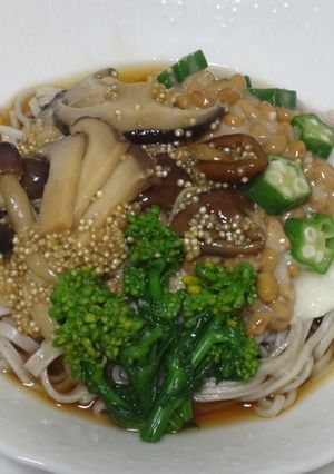 キヌア＆キノコ ぶっかけ蕎麦-レシピのメイン写真