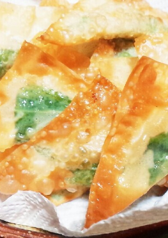 チーズと大葉のワンタンの皮包み揚げ-レシピのメイン写真