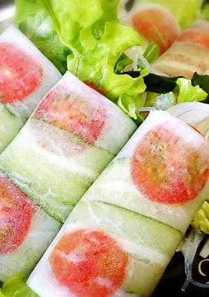 無塩料理☆ピーラー大根で生春巻き♪皮無し-レシピのメイン写真