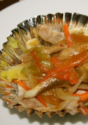 ポークと野菜の西京焼き【学校給食】-レシピのメイン写真
