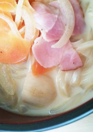 ランチやディナーに！豆乳うどん-レシピのメイン写真