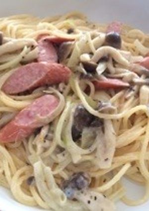 豆腐クリームでヘルシーカルボナーラ風♪-レシピのメイン写真