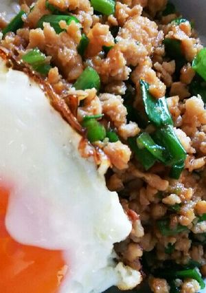 簡単！鶏そぼろどんぶり、お弁当にも！-レシピのメイン写真