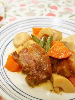 豚の角煮と根菜煮【学校給食】-レシピのメイン写真