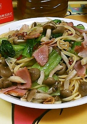 春野菜で美味しく！青梗菜のペペロンチーノ-レシピのメイン写真