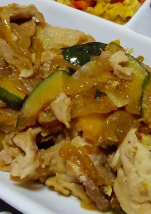 豚肉×カボチャ♡にんにくオイスター炒め-レシピのメイン写真