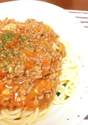 超簡単ミートソースパスタ-レシピのメイン写真