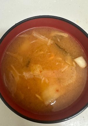 簡単キムチの味噌汁-レシピのメイン写真