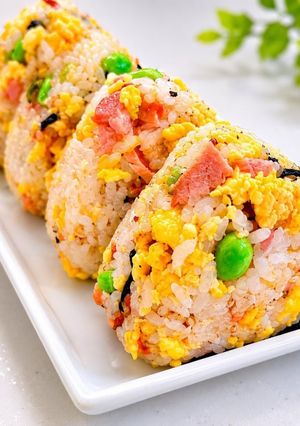 補食おにぎり　鮭たまご枝豆　覚書-レシピのメイン写真