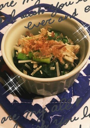 超時短！えのきと小松菜のおかかポン酢♡-レシピのメイン写真