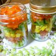 野菜ジュースのゼリー入りジャーサラダ♪