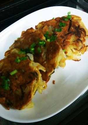 新玉ねぎと塩昆布のお好み焼き-レシピのメイン写真