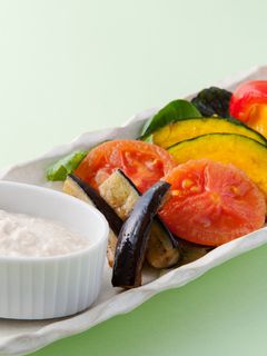 夏野菜の焼きサラダ 豆腐のディップ添え-レシピのメイン写真
