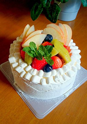 フルーツいっぱい♬デコレーションケーキ-レシピのメイン写真