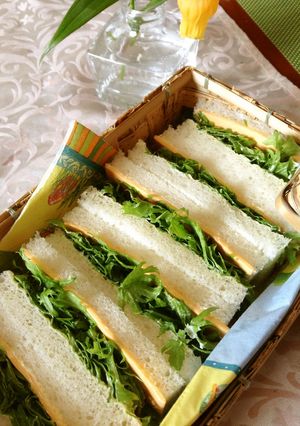 わさび菜とチェダーチーズのサンド-レシピのメイン写真