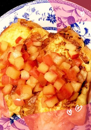リンゴのコンポート ふわフレンチトースト-レシピのメイン写真
