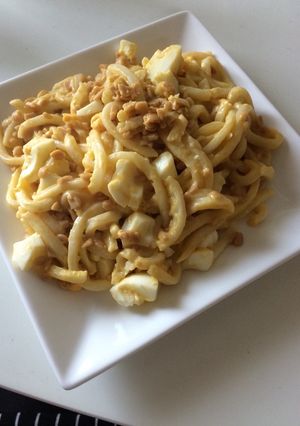 マヨ卵と納豆の焼うどん-レシピのメイン写真