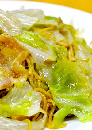 簡単◎レタスと豚バラ肉の焼きそば上手-レシピのメイン写真