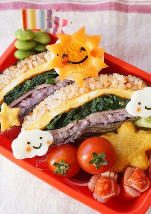 春デコ弁♪虹色おにぎらず-レシピのメイン写真
