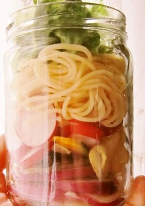 ラディッシュ・揚げ野菜入りジャーサラダ♪-レシピのメイン写真