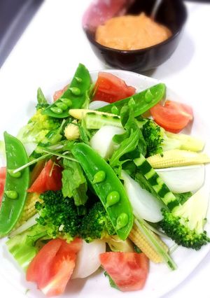 水菜とトマトのサラダ！絶品ドレッシングで-レシピのメイン写真