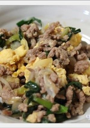 ひき肉のめんつゆにらたま-レシピのメイン写真