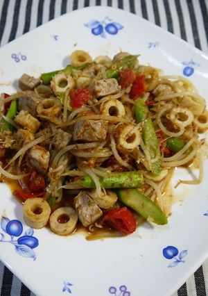 刺身で簡単！カツオのアスパラ炒め-レシピのメイン写真
