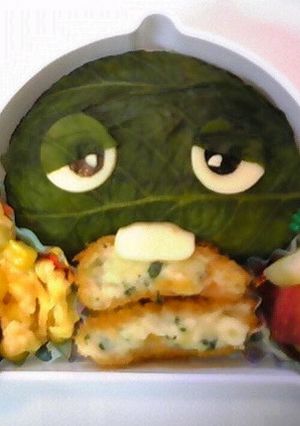 自己流キャラ弁 ガチャピン-レシピのメイン写真
