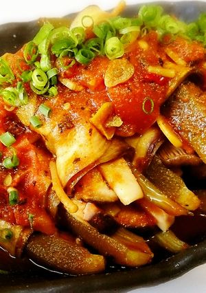 無塩料理☆オクラエリンギの茄子ロール煮込-レシピのメイン写真