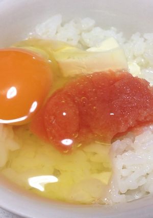 手抜き！たらこバター卵かけごはん-レシピのメイン写真