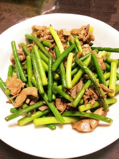 にんにくの芽と豚肉炒め-レシピのメイン写真