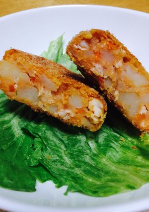 鶏胸肉で。ケチャップ味のコロッケ-レシピのメイン写真
