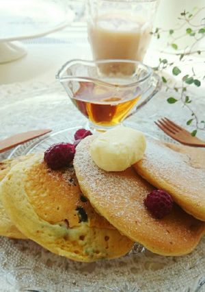 朝食に✾軽量カップで簡単パンケーキ-レシピのメイン写真