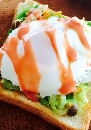 野菜たっぷり目玉焼きトースト-レシピのメイン写真