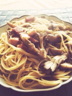お手軽!ベーコンと舞茸のパスタ-レシピのメイン写真
