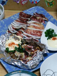 するめイカの姿焼き&肝マヨ七味だれ-レシピのメイン写真
