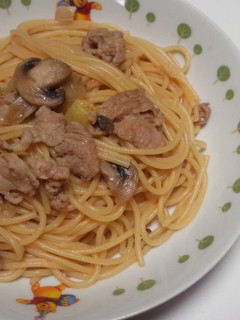 豚肉&葱&マッシュルームの和風パスタ-レシピのメイン写真