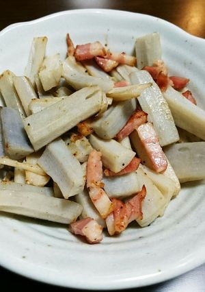 れんこんとベーコンの炒め物-レシピのメイン写真