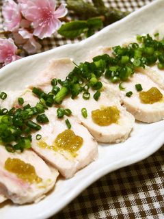 簡単~!レンジで蒸し鶏♡粗切りわさび添え-レシピのメイン写真