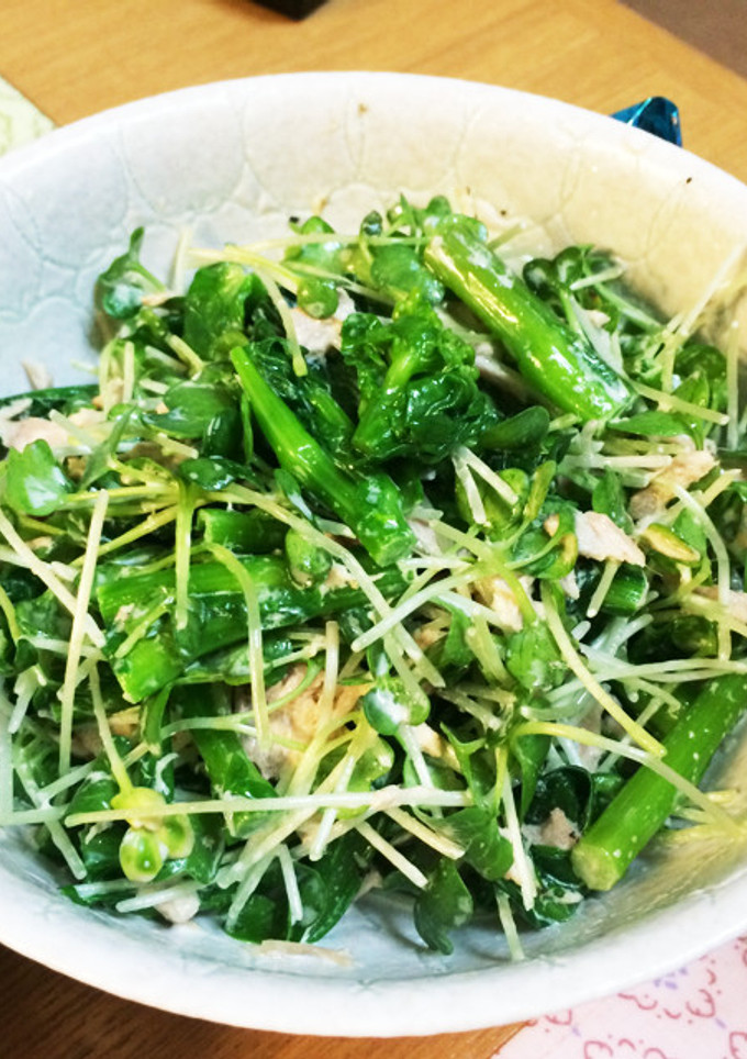 簡単！菜の花とカイワレのツナマヨ和え-レシピのメイン写真