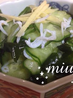 きゅうりとワカメとしらす干しの酢の物-レシピのメイン写真